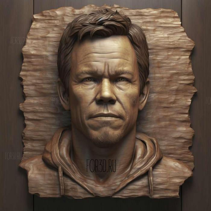 Mark Wahlberg 3 stl model for CNC